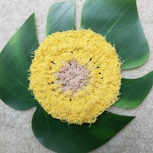 Large Sunflower Scrubby, 100% Cotton Face Scrubbies, Crochet Scrubbies, Makeup remover, Dish Scrubby