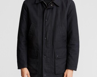 Chaqueta de trabajo vintage Polo Ralph Lauren / Abrigo de campo negro descolorido, talla mediana