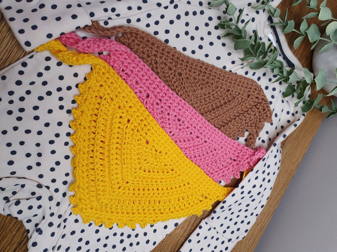 Boho Bandana Bib Crochet fait main Dribble Bib style Etsy