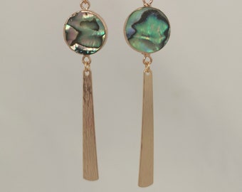 Boucles d’oreilles d’abalone et d’or