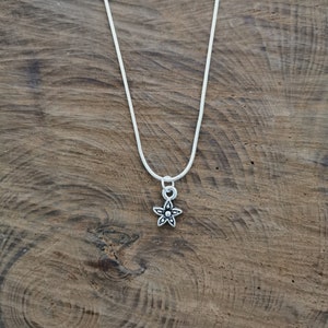 Delicate silver flower necklace. Silver plated flower necklace