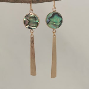 Abalone en gouden verklaring oorbellen