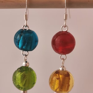 Regenbogen-Glas-Ohrringe
