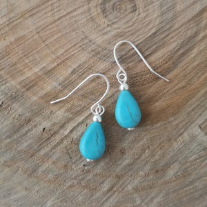 Turquoise drop earrings, hypoallergenic