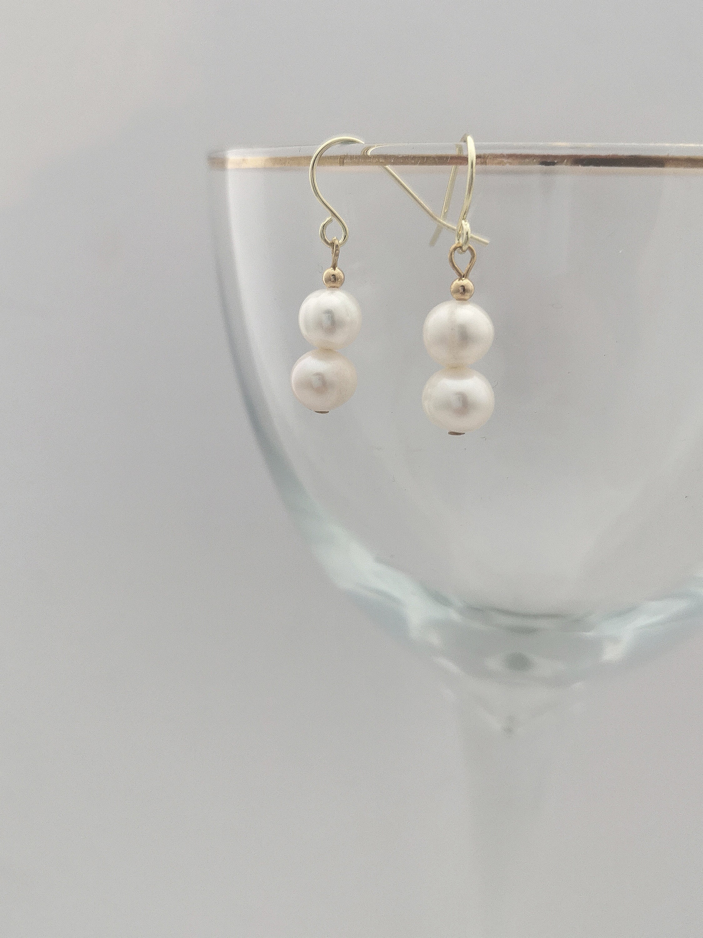 Ankbrats Orecchini Pendenti Con Perle D'Acqua Dolce E Zirconi - Placcati Oro 18K, Ipoallergenici