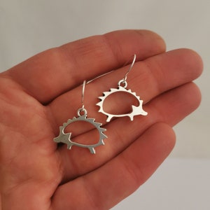 Silver hedgehog earrings. Silver plated, nickel free and hypoallergenic