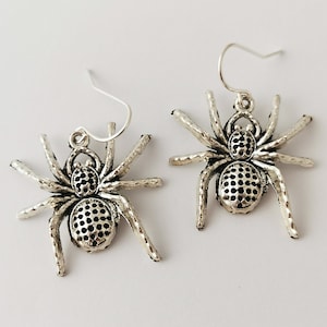 Silver spider earrings