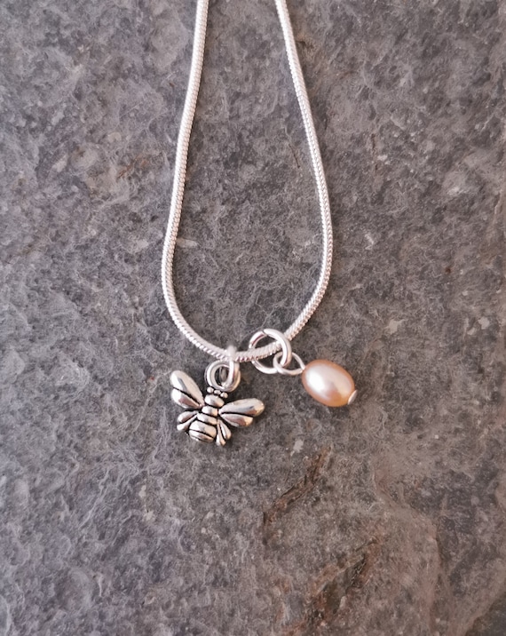 Buy Sweet Little Bee and Freshwater Pearl Necklace Online in India