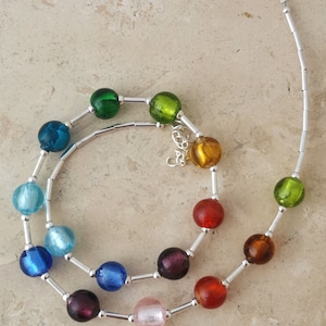 Rainbow glass necklace image 5