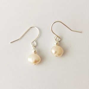 Single 7-8 Mm Freshwater Pearl Drop Earrings. Hypoallergenic - Etsy