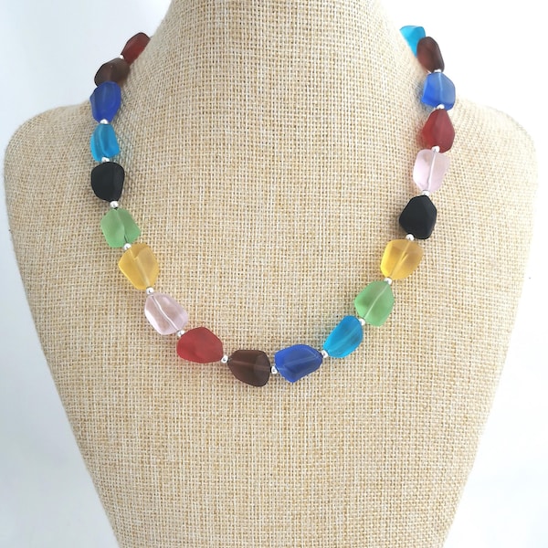 Colourful glass necklace
