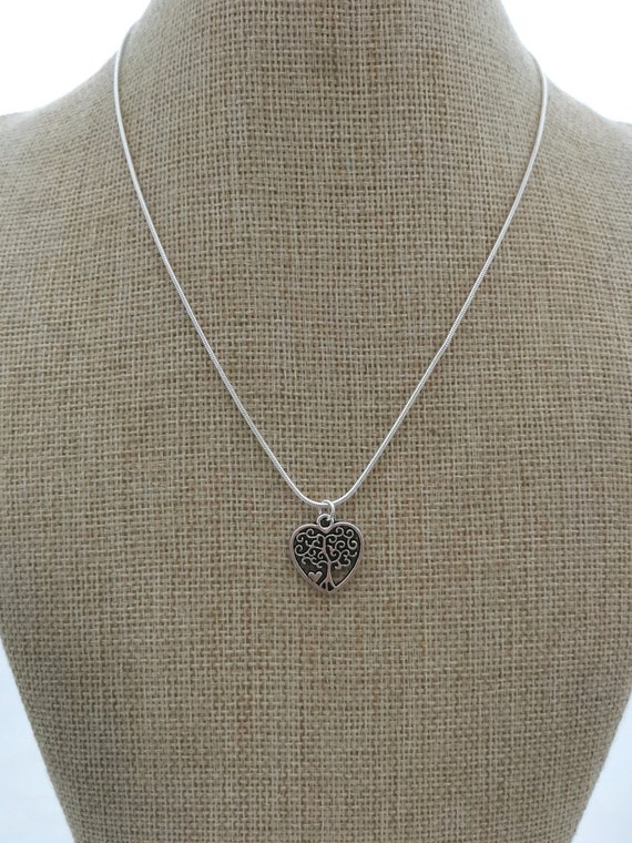★SENTIMENTS★ NO.477 [SILVER] HEART TREE NECKLACE Tree of Life Sterling Silver Heart Necklace - Etsy