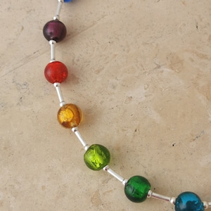Rainbow glass necklace image 3