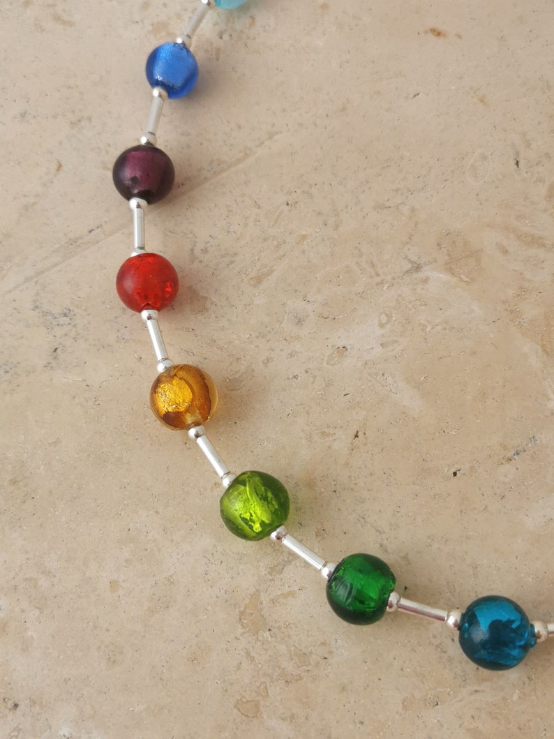 Rainbow glass necklace image 3