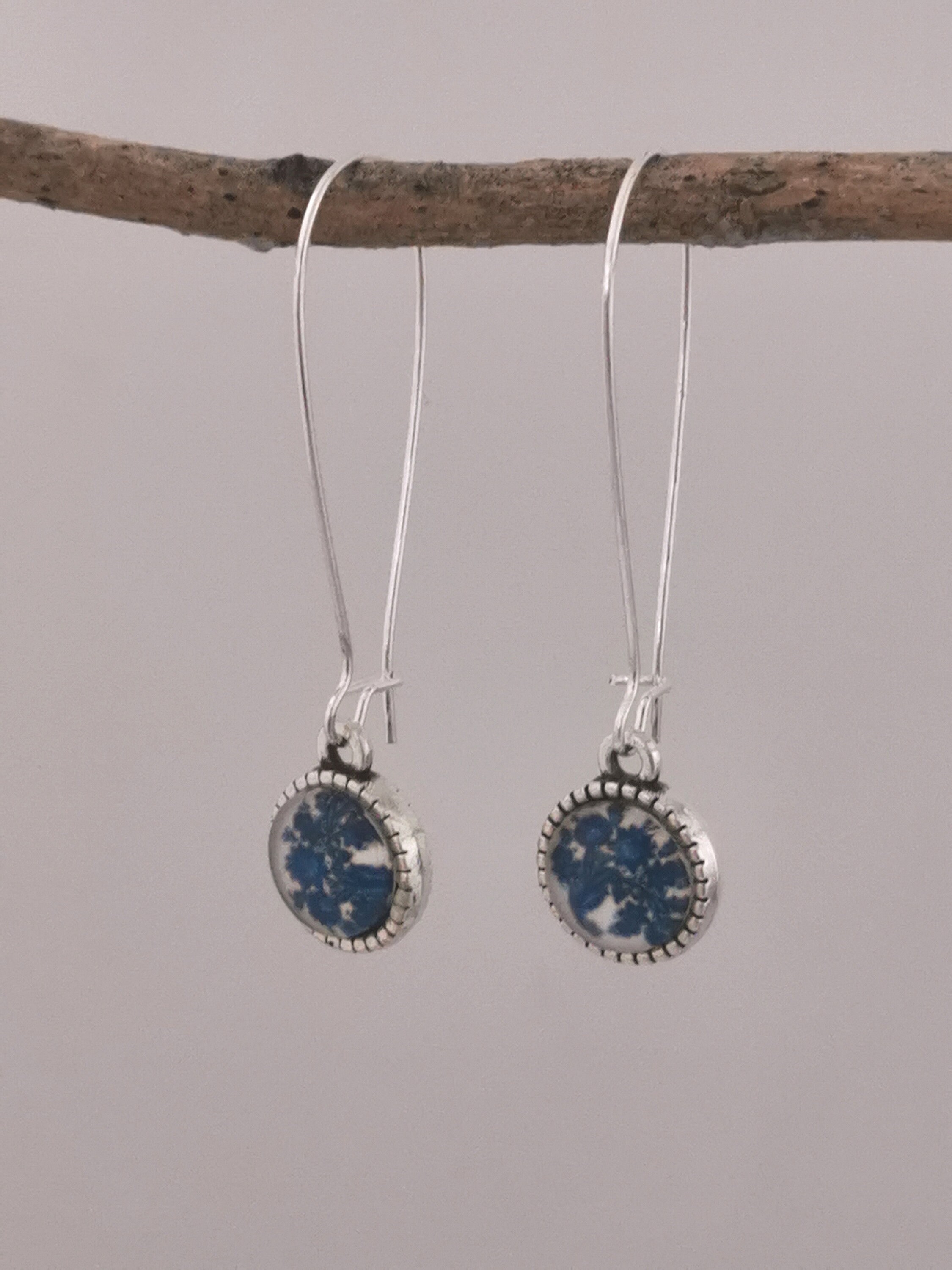 Orecchini Lunghi A Goccia Pendenti CWWZircons - Blu Zirconi Cubici, Placcato Argento, 8.5 Cm