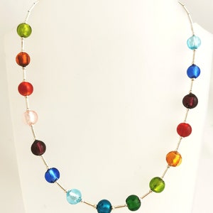 Rainbow glass necklace image 2