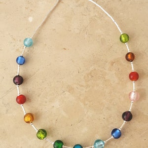 Rainbow glass necklace image 4