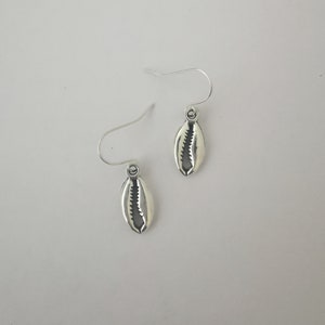 Puede incluir: Un par de pendientes de plata con diseño de concha.