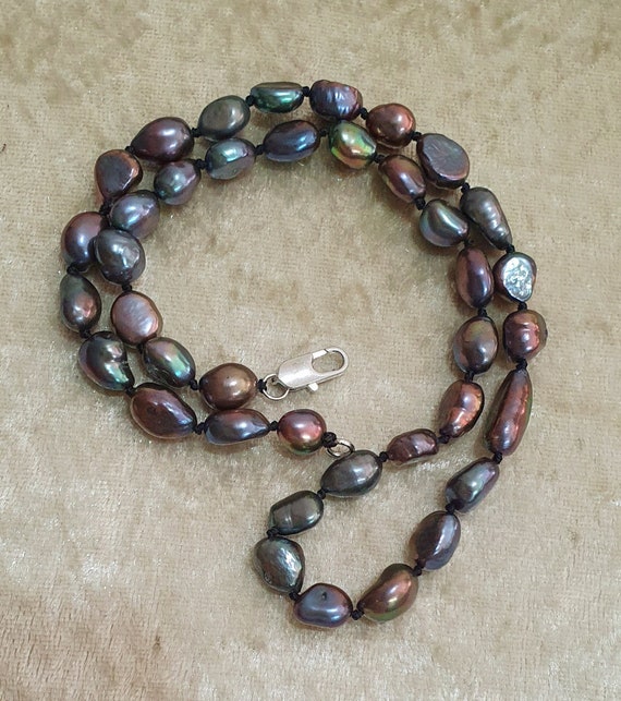 Tahitian blister natural Pearls necklace June Birthstone
