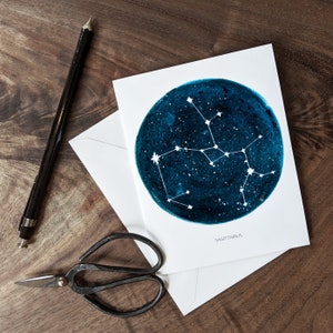 Sagittarius - Blank Printable Zodiac Card - Hand Painted - Blank Card - Astrology Card - Birthday Card - Greeting Card - Digital Download