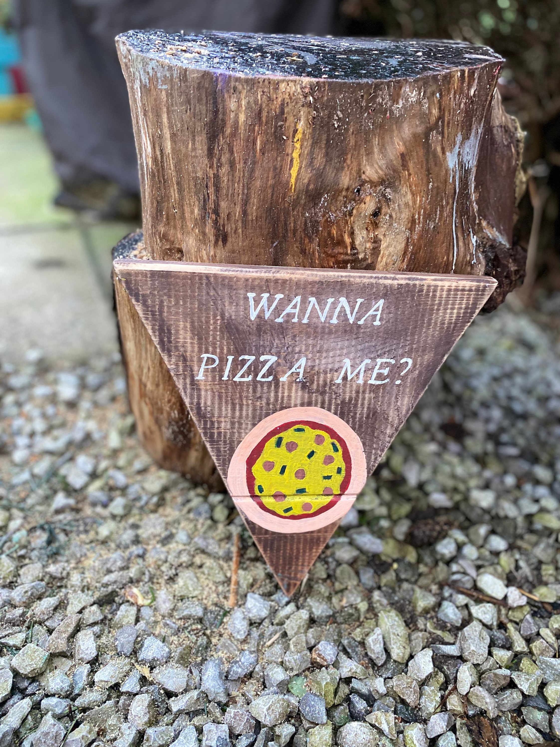 Pizza Wooden Sign, Rustic Pizza Sign, Triangle Pizza Sign, Pizza Oven ...