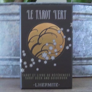 Le Tarot Vert [The Green Tarot] Deck w/ Guidebook & Tarot Bag by L'Hermite - English / French - Indie / New / Sealed