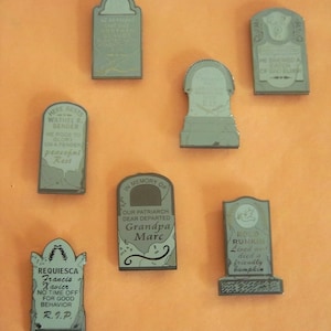 Haunted Mansion Graveyard Headstones Set / 7 Fantasy Pins