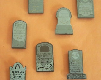 Haunted Mansion Graveyard Headstones Set / 7 Fantasy Pins