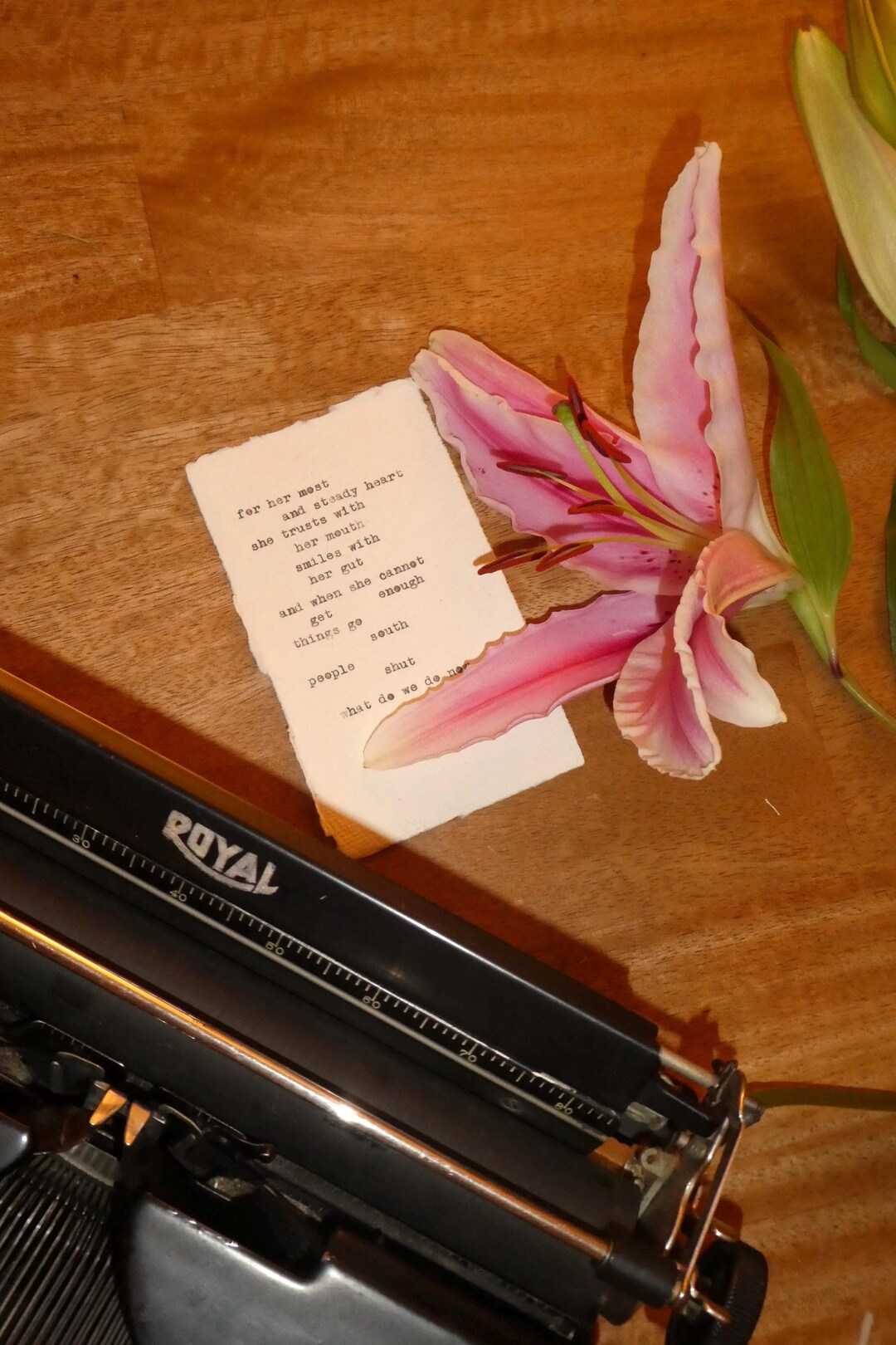 Custom Typewritten Poem • Letterpress Print on Cotton Paper • Love ...