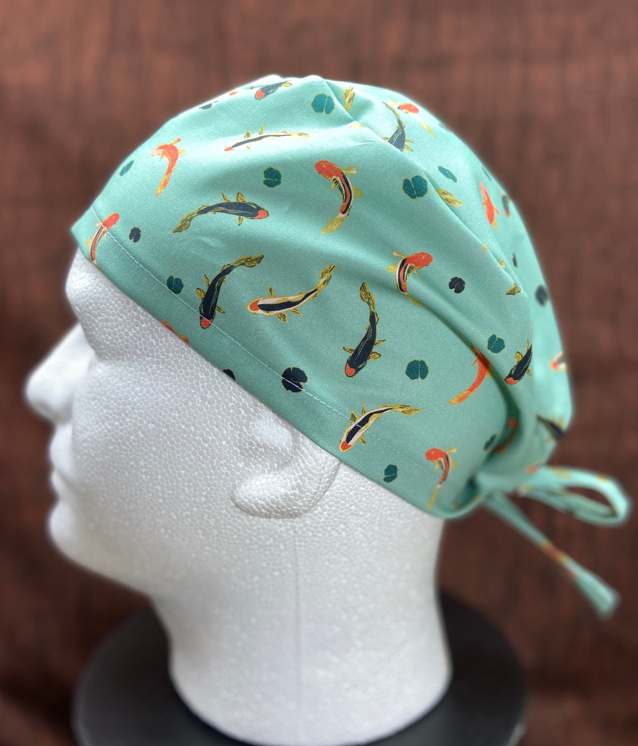 Japanese Koi Fish Surgical Scrub Cap 