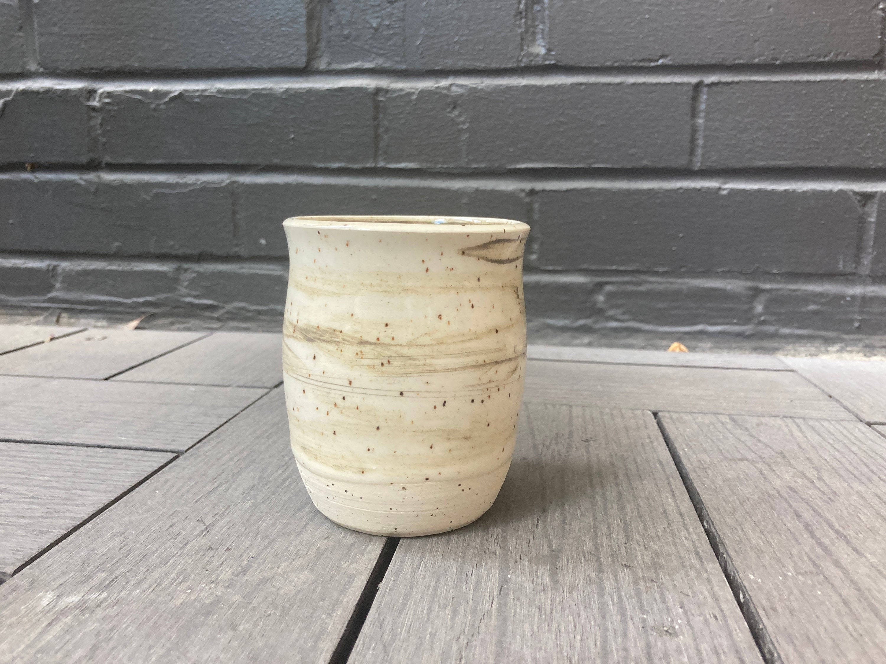 Ceramic Mug without a handle Handmade in Canada Etsy