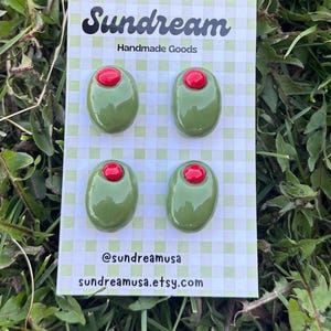 Magnets olive faits main pour réfrigérateur - Cadeau pour amateur de Martini