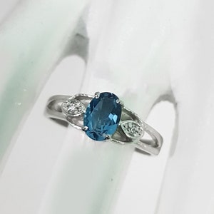 London Blue Topaz Ring: Sterling Silver Promise Ring, November Birthstone