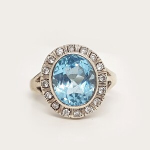 Anello in argento sterling con topazio blu: gioiello con pietre preziose naturali