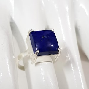 Blue Lapis Lazuli 925 Sterling Silver Handmade Ring ,Silver lapis ring for women ,Gifts