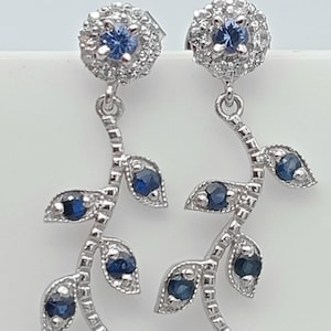 Tanzanite & Blue Sapphire Sterling Silver Floral Earrings