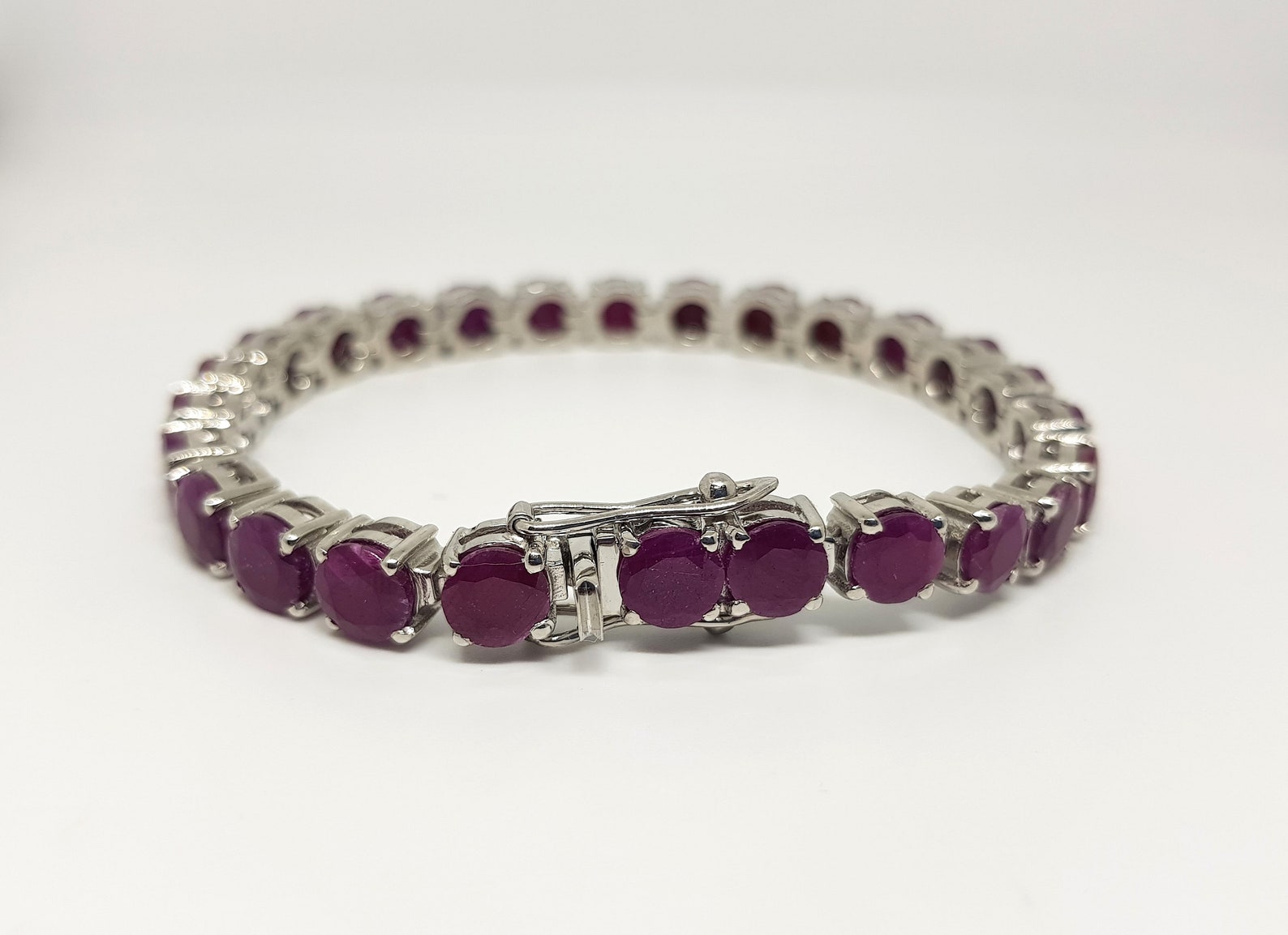 Natural Ruby Silver Tennis Bracelet for Women925 Sterling Etsy