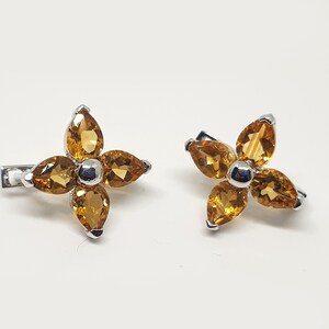 Citrine Jewelry Set,925 Sterling Silver, Natural Citrine Silver Earrings, Citrine Pendant, Citrine Ring, Yellow stone Earrings for Women image 2