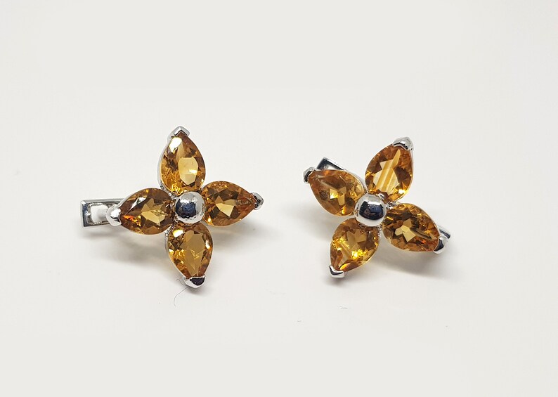 Citrine Jewelry Set,925 Sterling Silver, Natural Citrine Silver Earrings, Citrine Pendant, Citrine Ring, Yellow stone Earrings for Women image 2