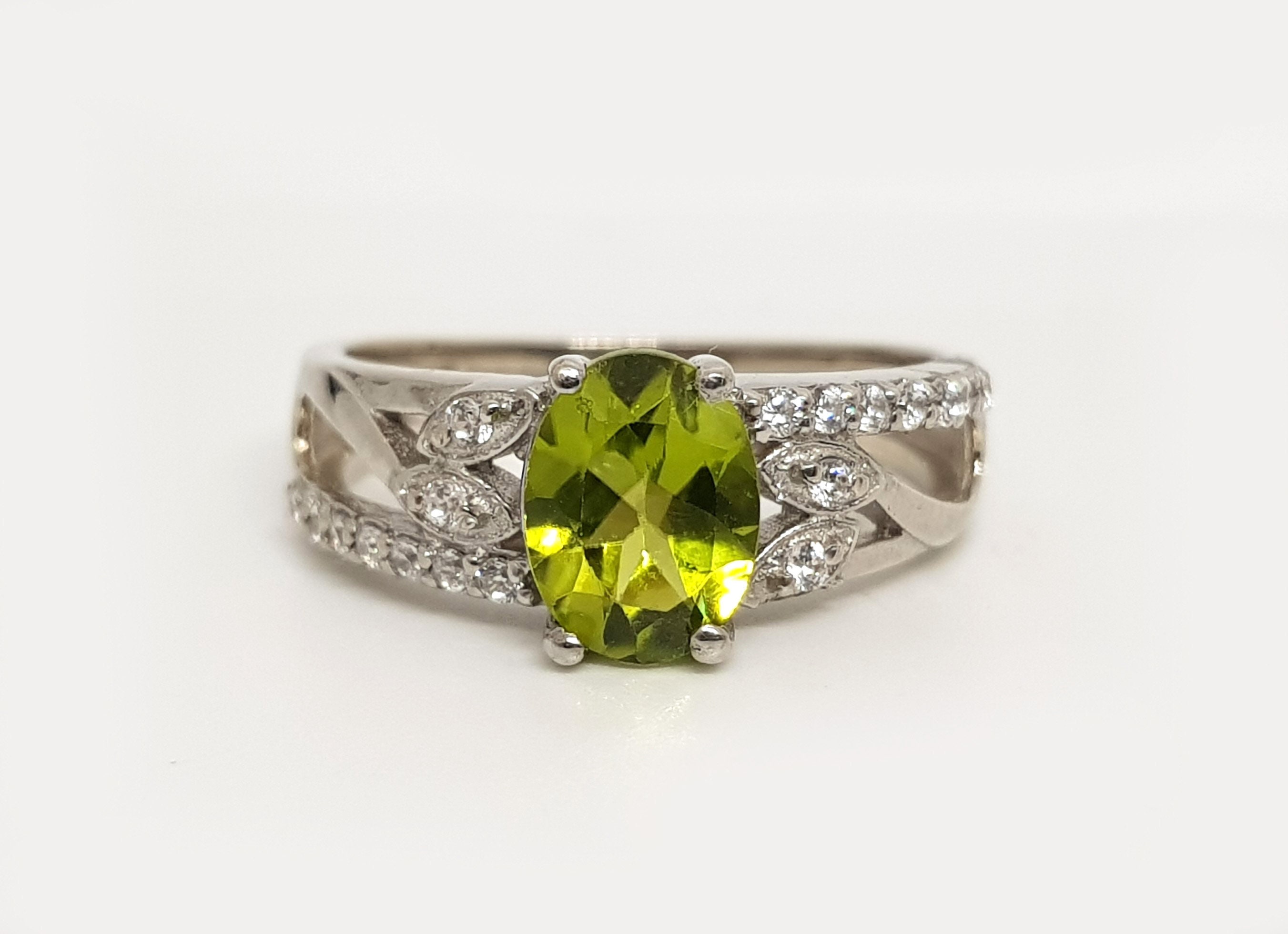 Peridot Ring in 925 Sterling Silver-oval Cut Ring-gift for - Etsy