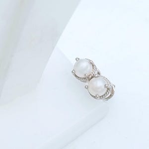 Sterling Silver Round Pearl Earrings: Natural Freshwater Jewelry