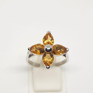 Citrine Jewelry Set,925 Sterling Silver, Natural Citrine Silver Earrings, Citrine Pendant, Citrine Ring, Yellow stone Earrings for Women image 4