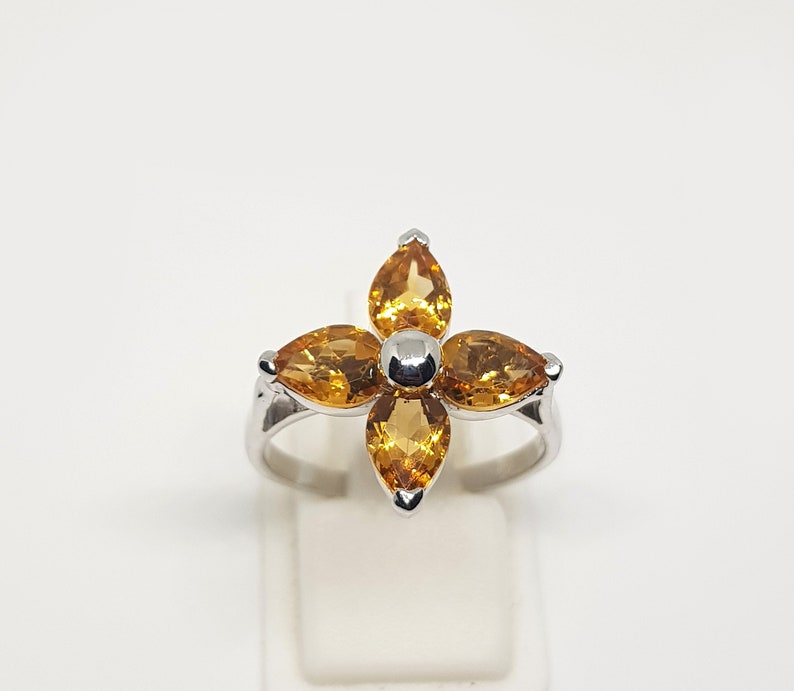 Citrine Jewelry Set,925 Sterling Silver, Natural Citrine Silver Earrings, Citrine Pendant, Citrine Ring, Yellow stone Earrings for Women image 4