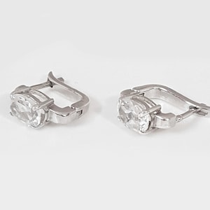 Natural White Topaz Earrings In 925 Sterling Silver For Women and Girls,  Oval Faceted Topaz Earring