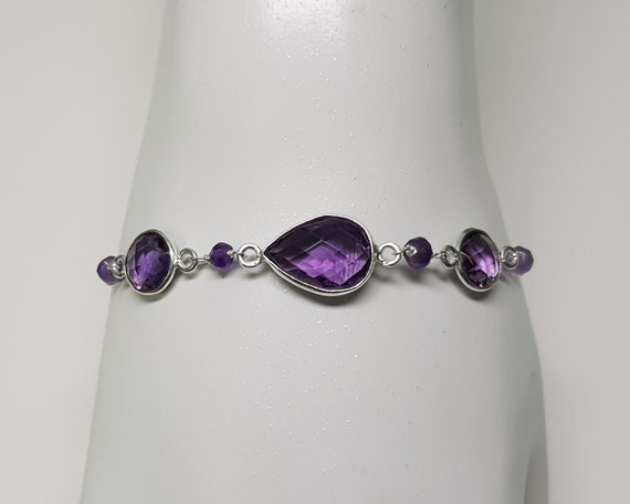 8mm Purple Amethyst February Birthstone Bracelet for Women –  EssentialJewelry4u