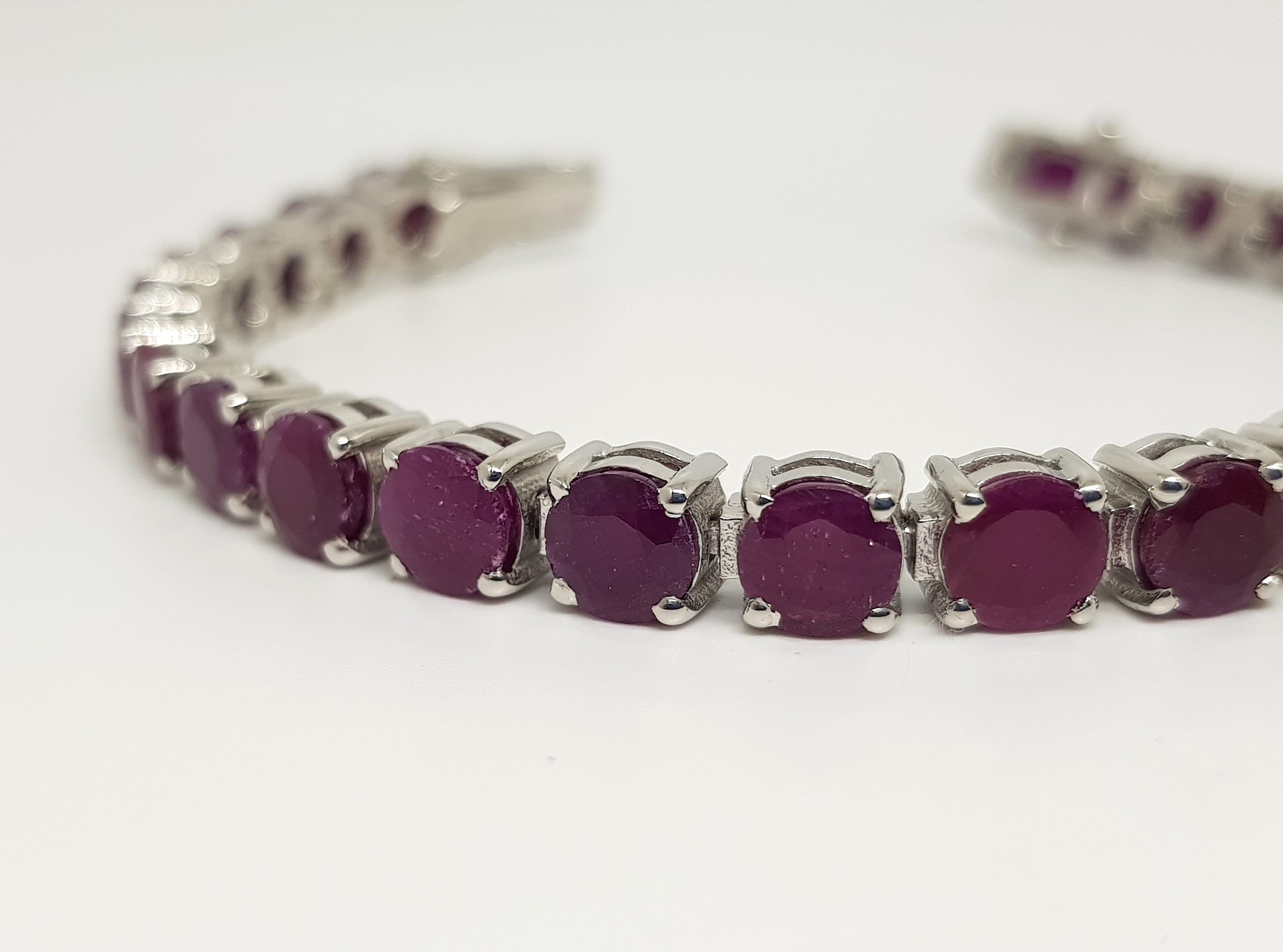 Natural Ruby Silver Tennis Bracelet for Women925 Sterling Etsy