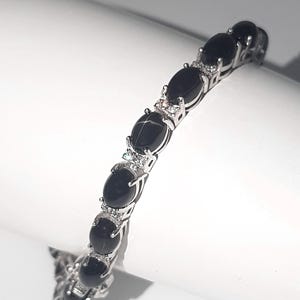 Black Star Bracelet with CZ in 925 Sterling Silver