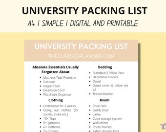 university list etsy