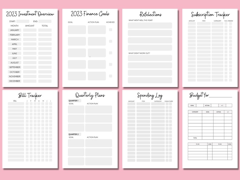 2023 Budget Planner Printable Printable Savings Planner Etsy UK