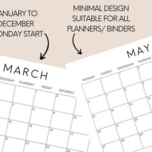 2024 Calendar Printable, Yearly Calendar, Minimal 2024 Calendar, Month ...